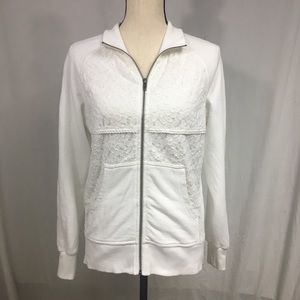 Prana Breathe Zip Up Lace Detail Hoodie Size S